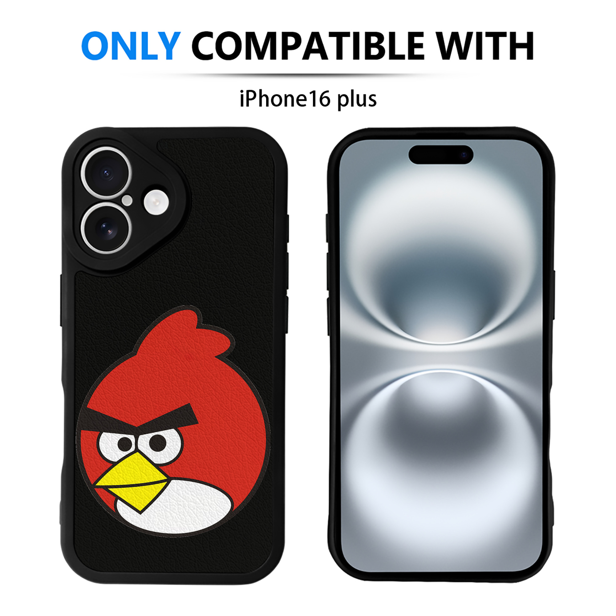 （画像用） Angry Birds アングリーバード 【iPhone 16シリーズ対応】シリコンスマホケース（レザー調） 材質：シリコン